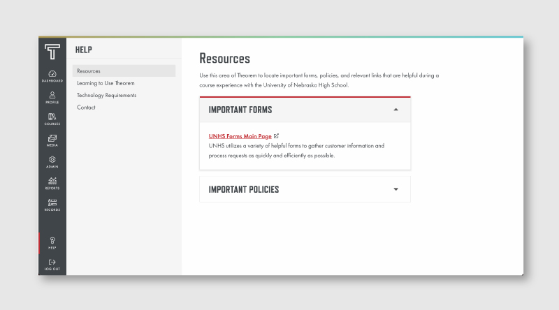 Resources page